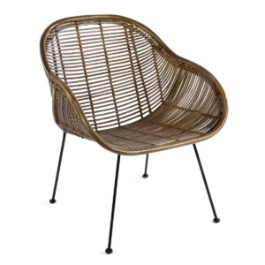 Sillón 53x71x81 Metal/Mimbre -- Marrón