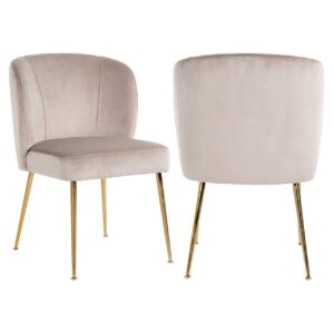 Silla de comedor Cannon terciopelo caqui