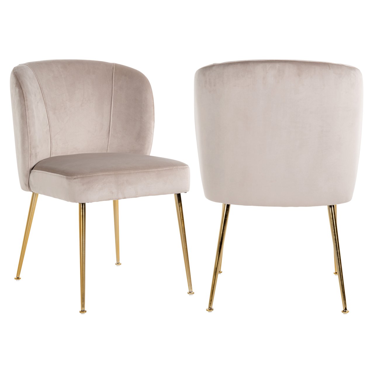 Silla de comedor Cannon terciopelo caqui