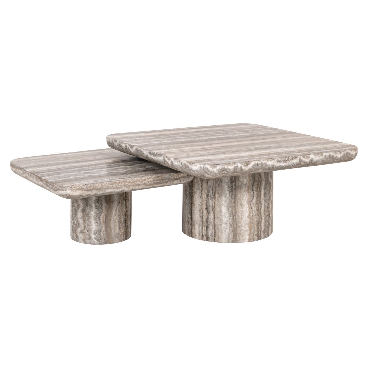 Mesa de café Denizly gris faux travertino