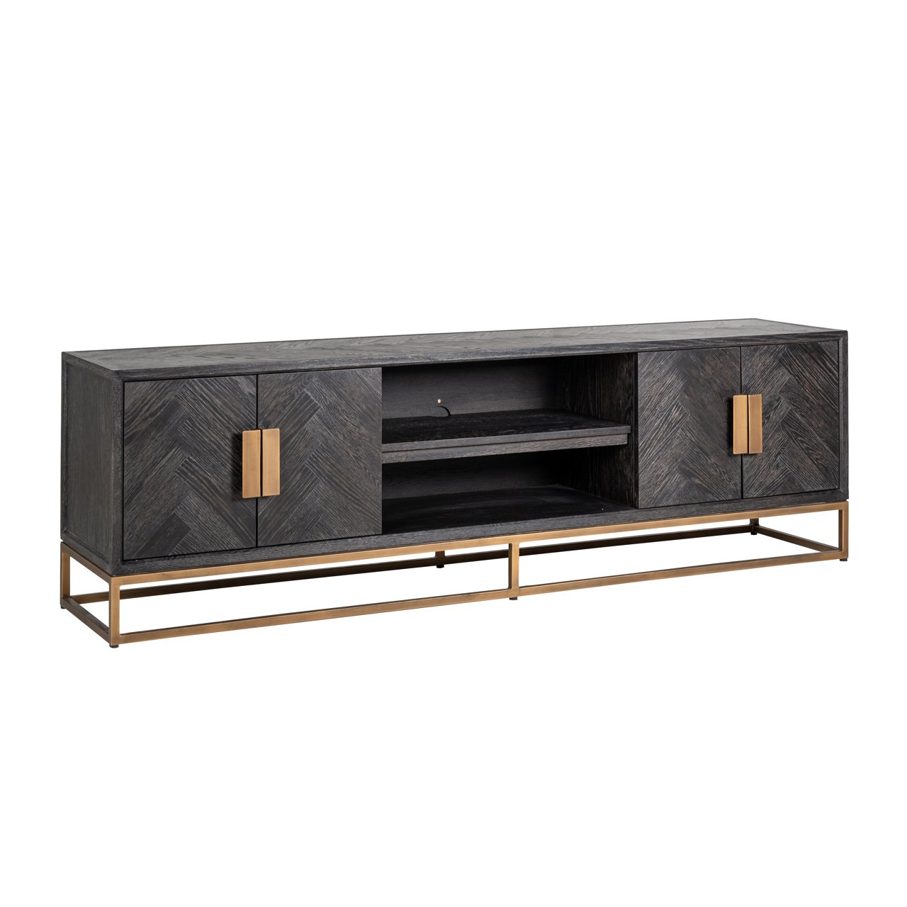 Mueble de TV Blackbone Brass negro rústico 200