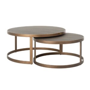 Mesa de café Bloomville bronce shagreen