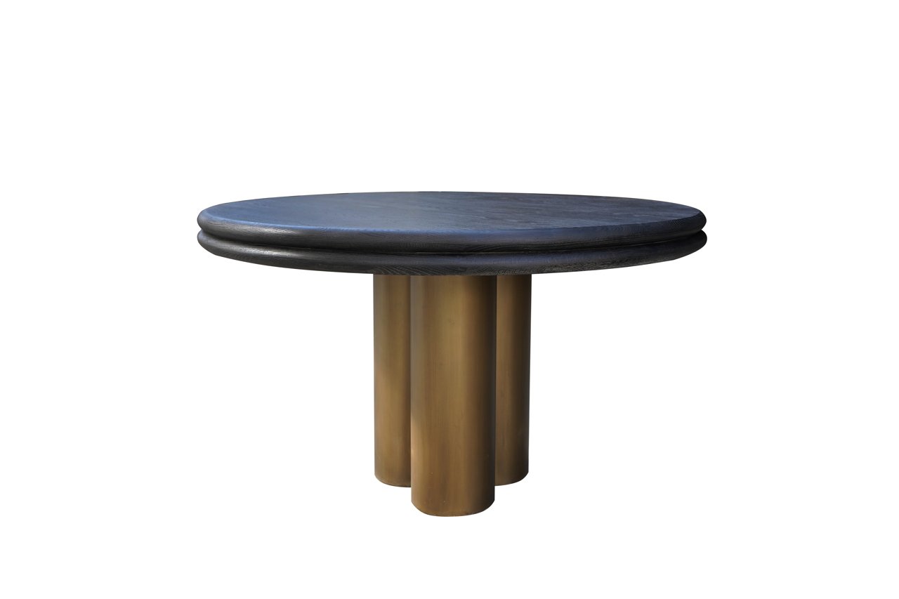 Mesa de comedor Macaron negra 130Ø