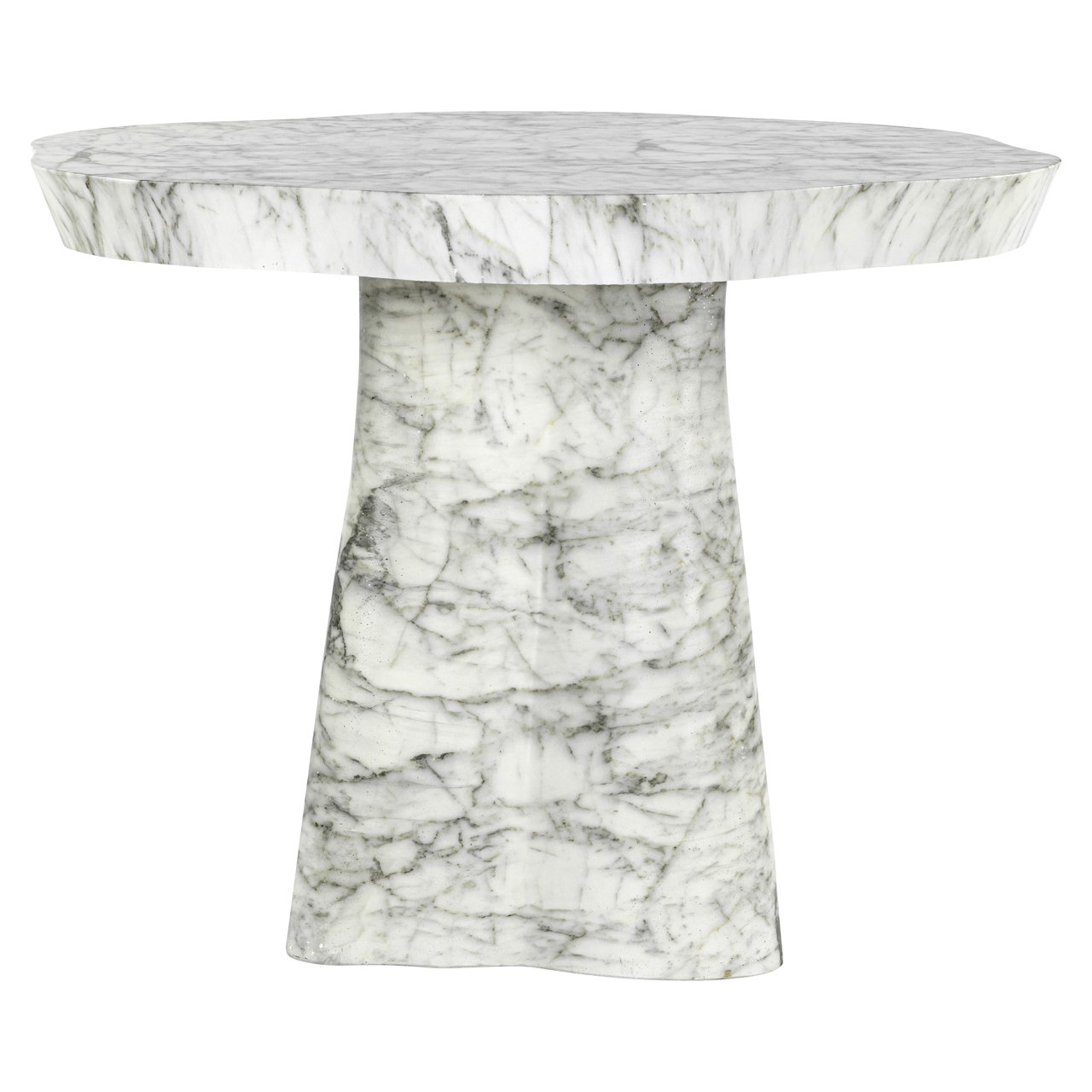 Mesa de comedor Rockyard 100Ø mármol blanco