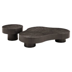 Mesa de café Bogor set de 2 marrón oscuro
