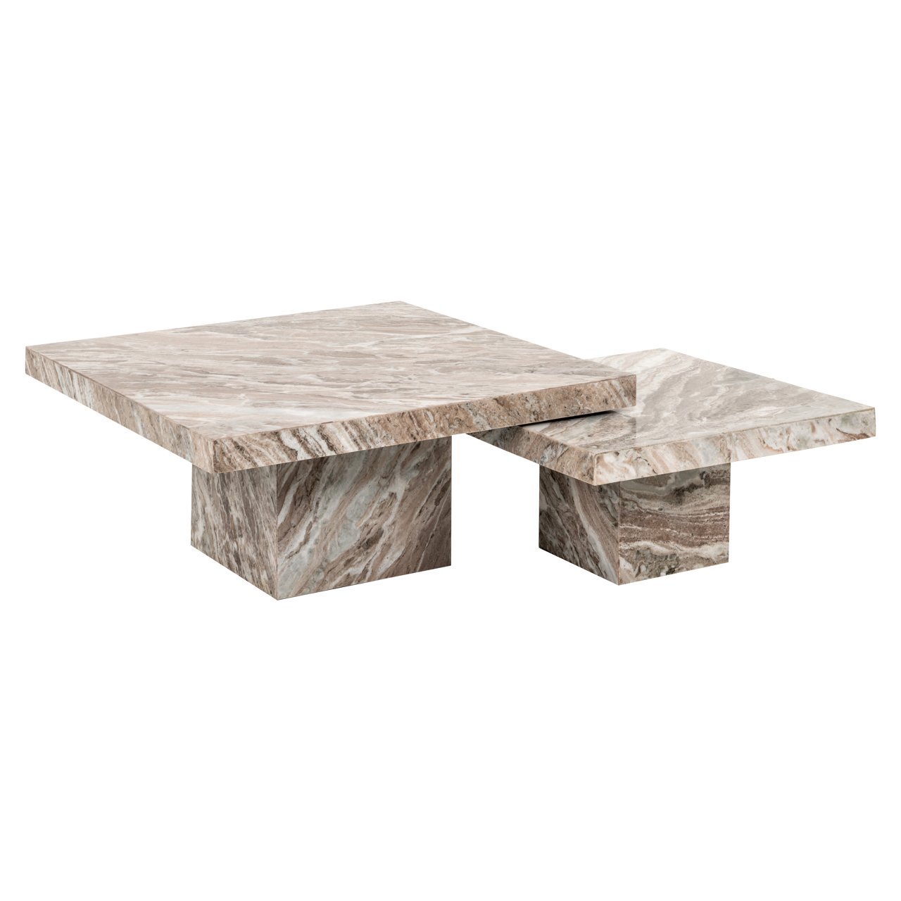 Coffee table Rashford Blush beige (Set of 2) Salontafel