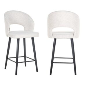 Taburete de mostrador Savoy blanco bouclé