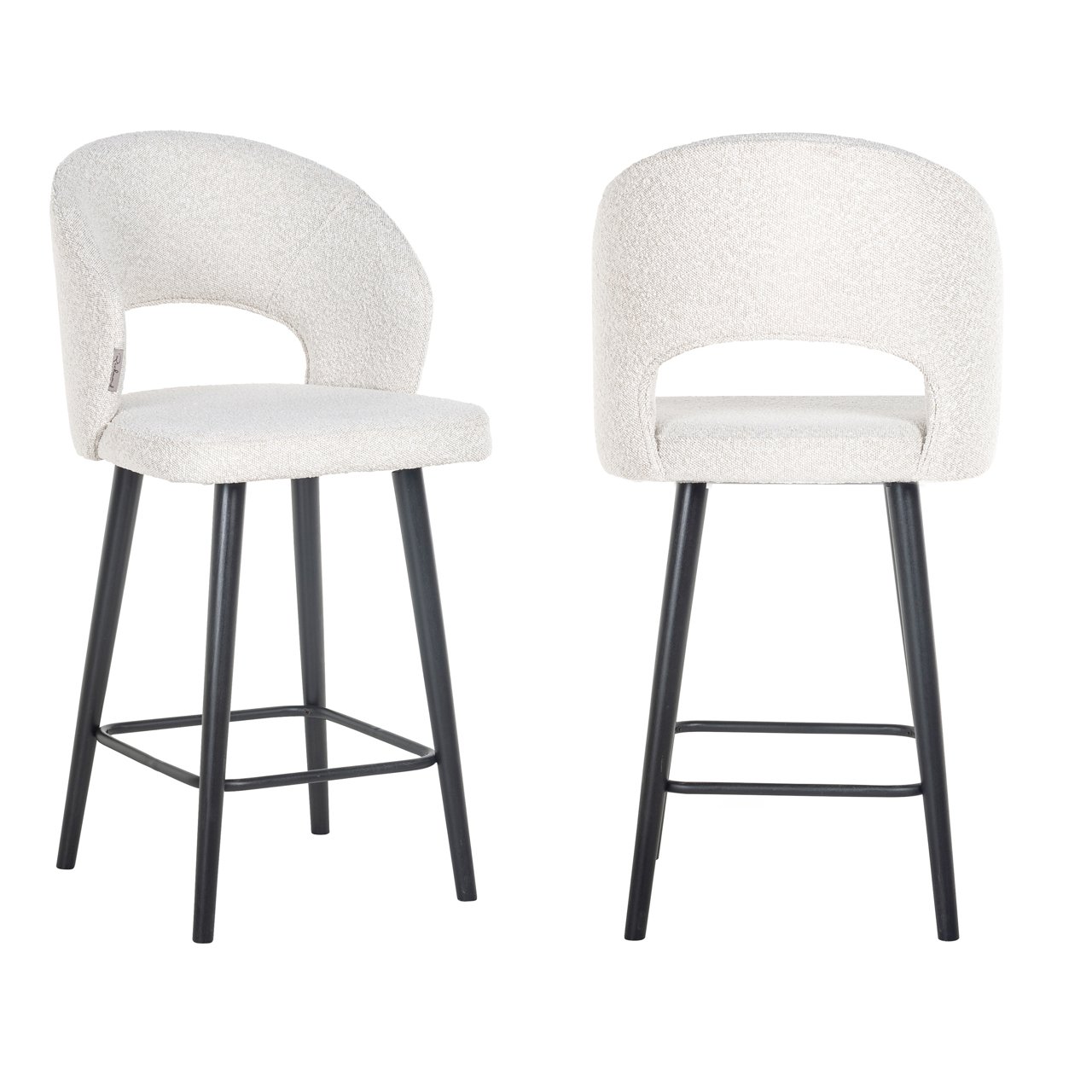 Taburete de mostrador Savoy blanco bouclé