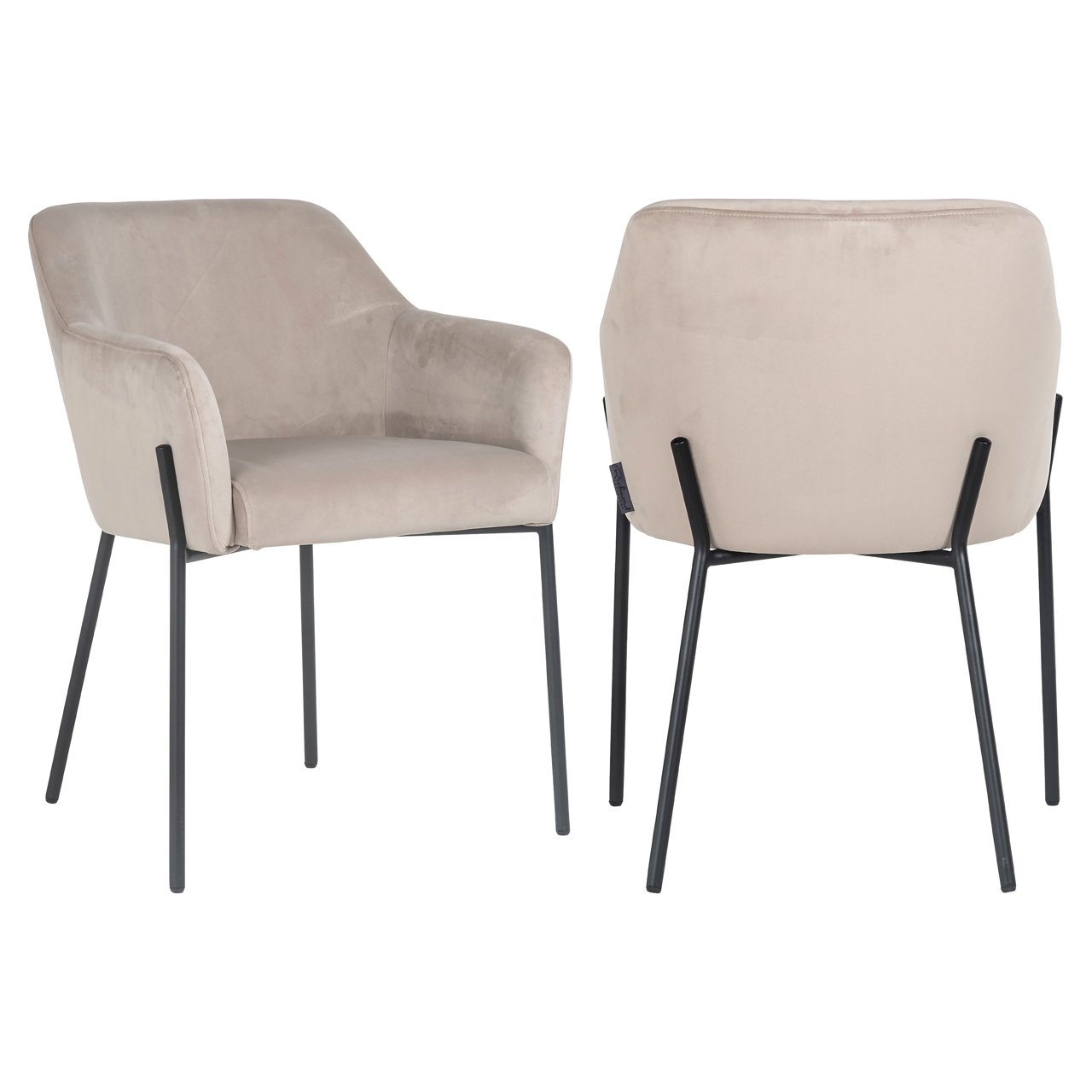 Silla de comedor Fay terciopelo caqui