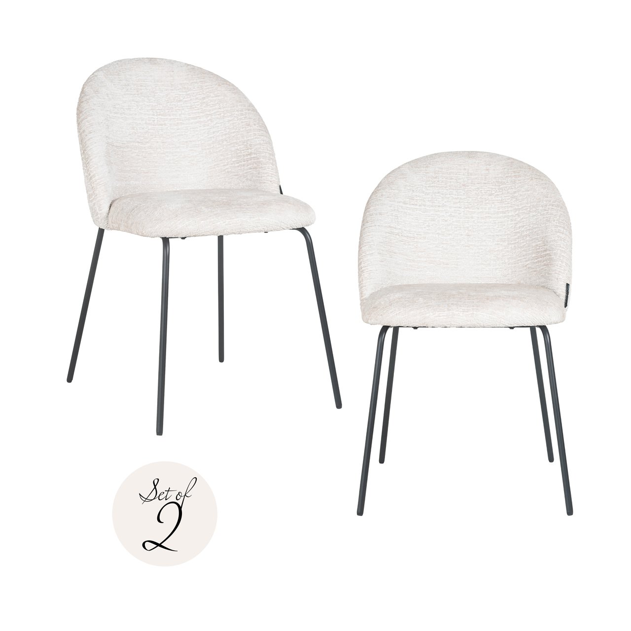 Silla de comedor Alyssa crema (Set de 2)