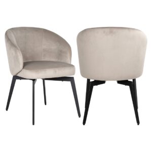 Silla Amphara terciopelo caqui