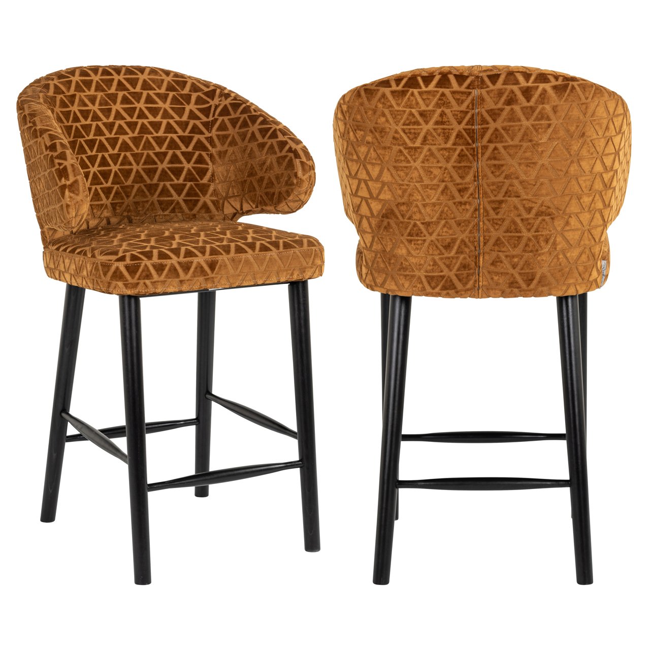 Taburete Indigo triángulo oro viejo