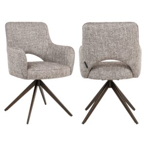 Silla de comedor Ginerva giratoria tweed tierra