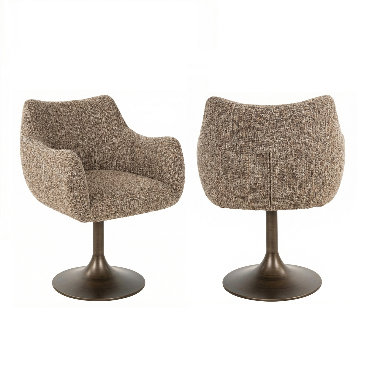 Dining chair Aldo brown tweed swivel Eetkamerstoel