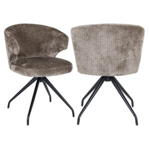 Silla giratoria Milly chenilla piedra