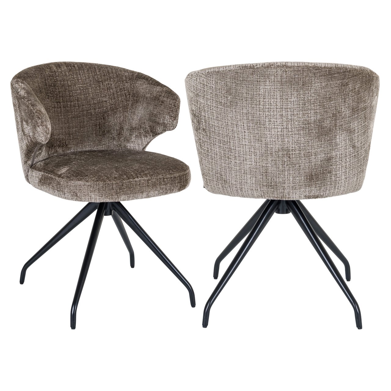 Silla giratoria Milly chenilla piedra