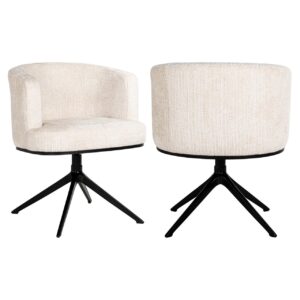 Silla giratoria Cheyenne chenilla beige