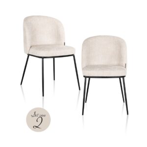 Silla Elvi beige chenilla ignífuga