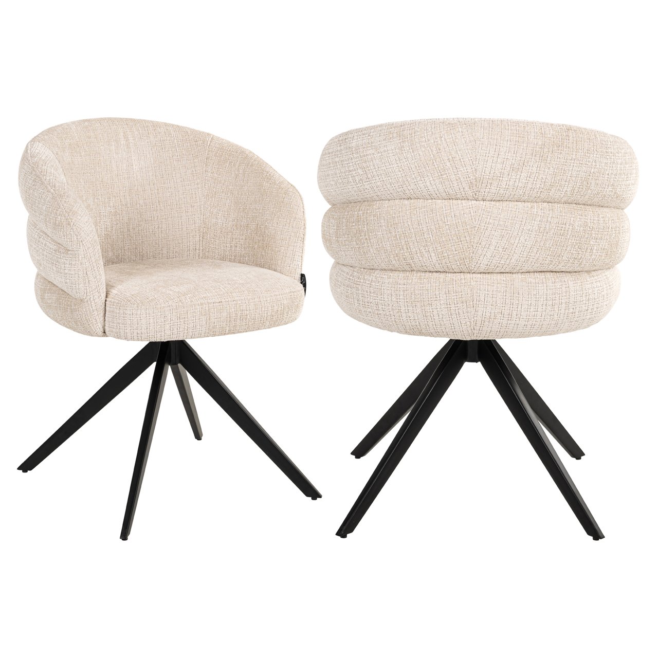 Silla giratoria Serenity beige chenilla