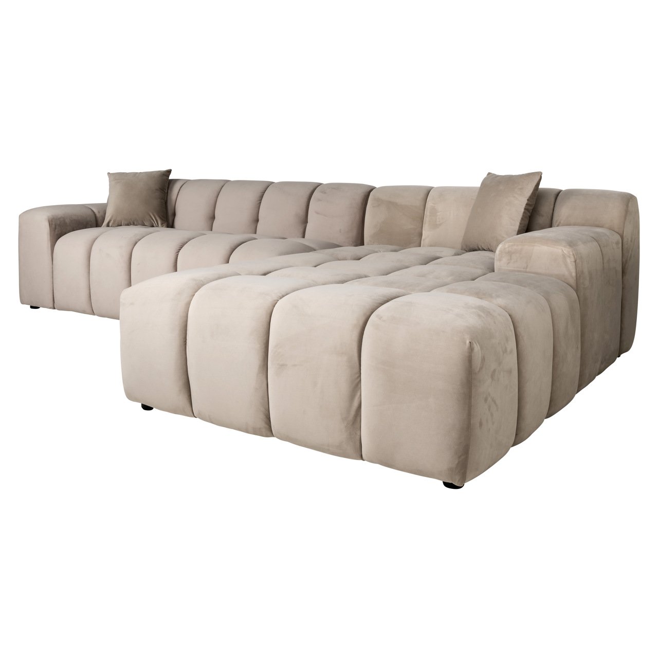 Sofá Cube 3 plazas + chaise longue derecha (Quartz Khaki 903)
