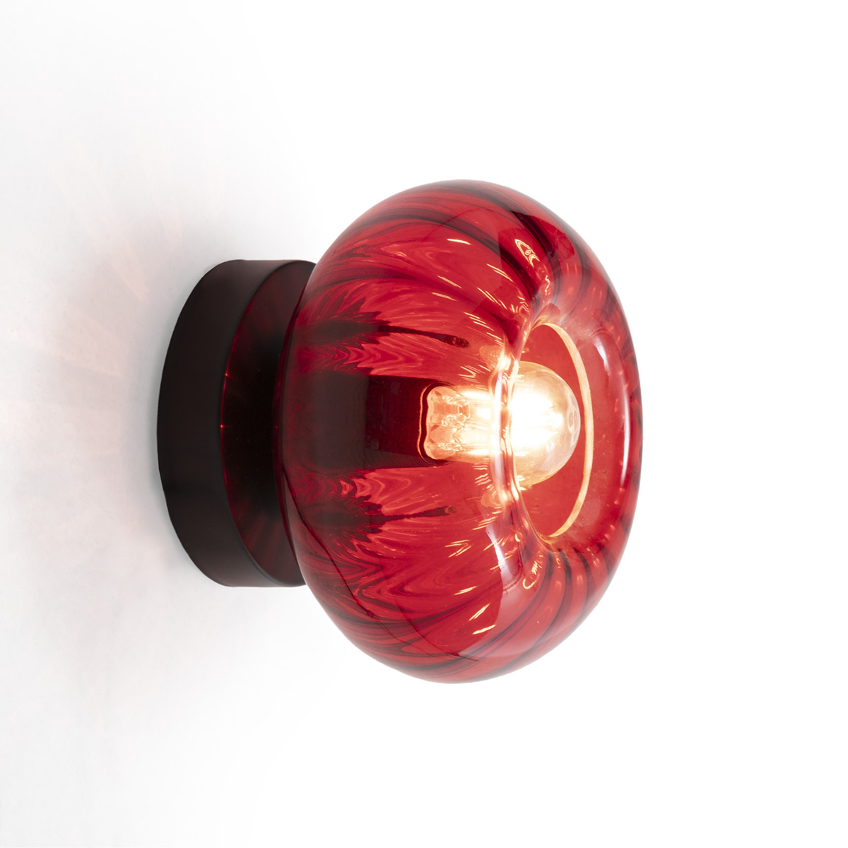 Aplique 20x18x20 Cristal/Cristal/Metal -- Rojo/Negro Mate