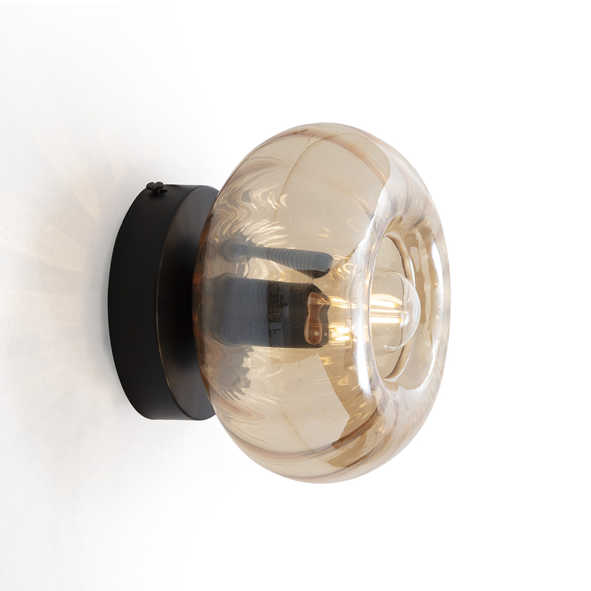 Aplique 20x18x20 Cristal/Metal -- Ámbar/Negro