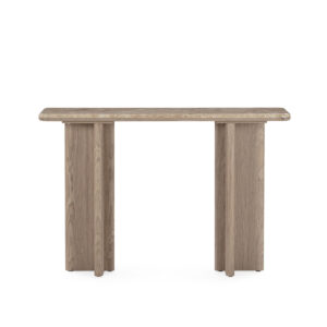 Consola 120x35x80 DM/Chapa de Álamo/Marmol Emperador -- Marrón/Marrón