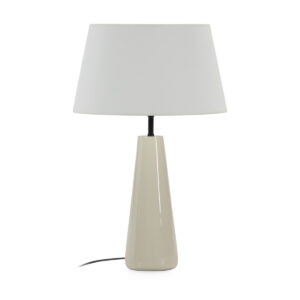 Lámpara de Sobremesa sin pantalla 15x15x53 DM/Metal -- Blanco Brillo/Negro