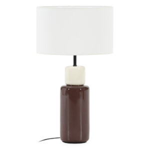 Lámpara de Sobremesa sin pantalla 16x16x53 DM/Metal -- Rojo Oscuro Brillo/Blanco Brillo/Negro