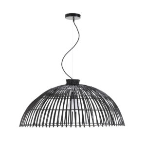 Lámpara de Techo 80x80x35/200 Ratán -- Negro