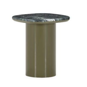 Mesa Auxiliar 42x42x45 Madera/Mármol -- Verde Arcilla Brillo/Verde