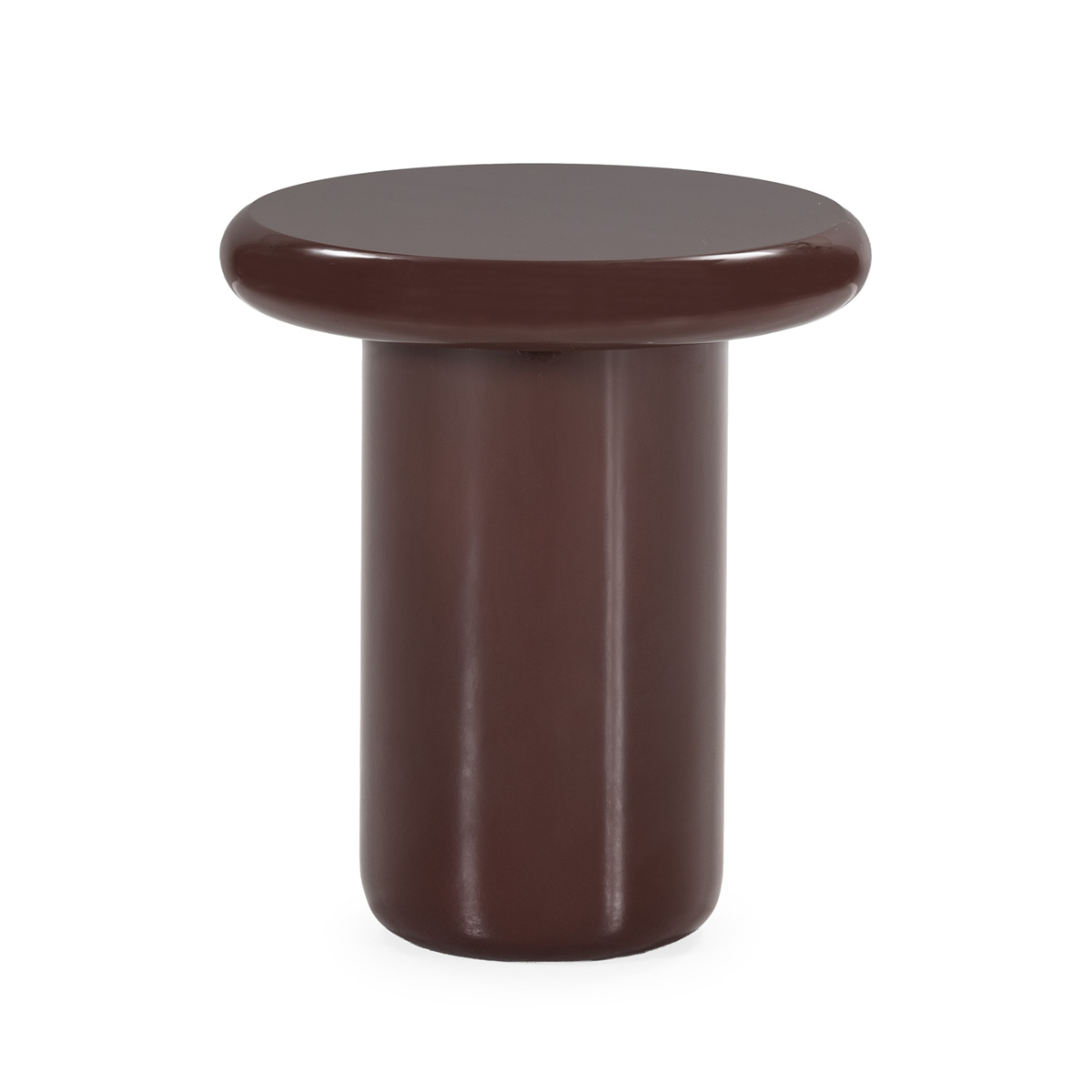 Mesa Auxiliar 45x45x51 Madera -- Rojo Oscuro Brillo