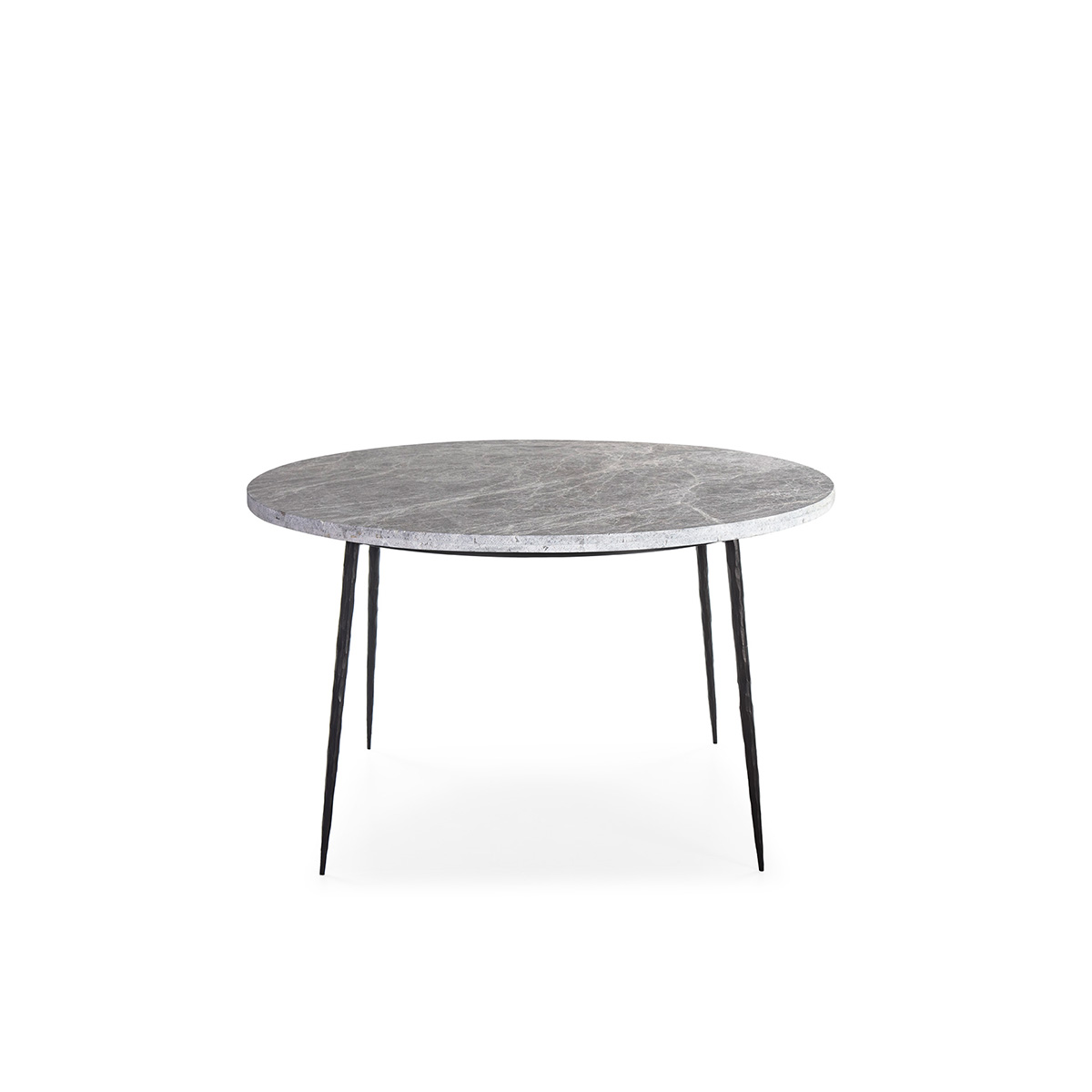 Mesa Comedor 125x125x75 Mármol Gris/Metal Negro