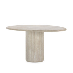 Mesa Comedor 140X114X75 Mármol Travertino -- Natural