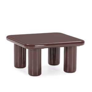 Mesa de Centro 80x80x41 Madera -- Rojo Oscuro Brillo