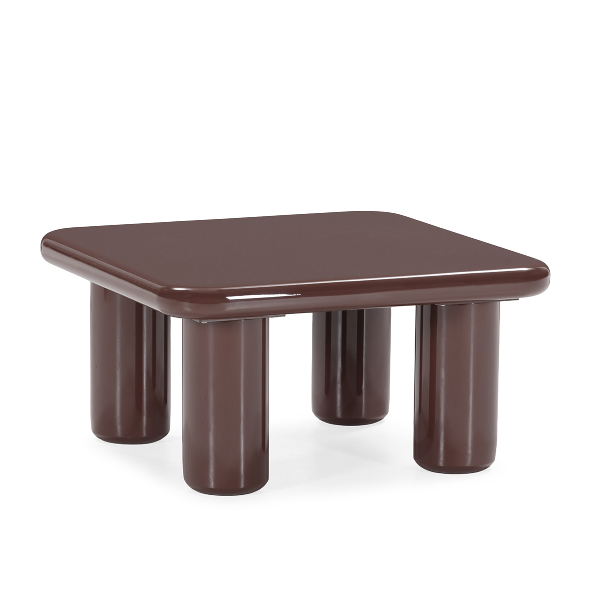 Mesa de Centro 80x80x41 Madera -- Rojo Oscuro Brillo