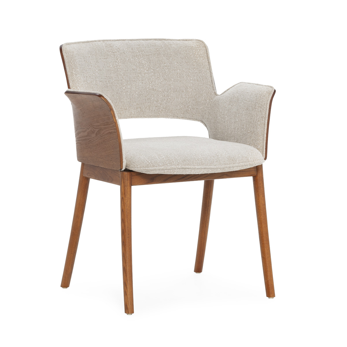 Silla 65x58x76 Madera/Tela -- Nogal/Blanco Roto