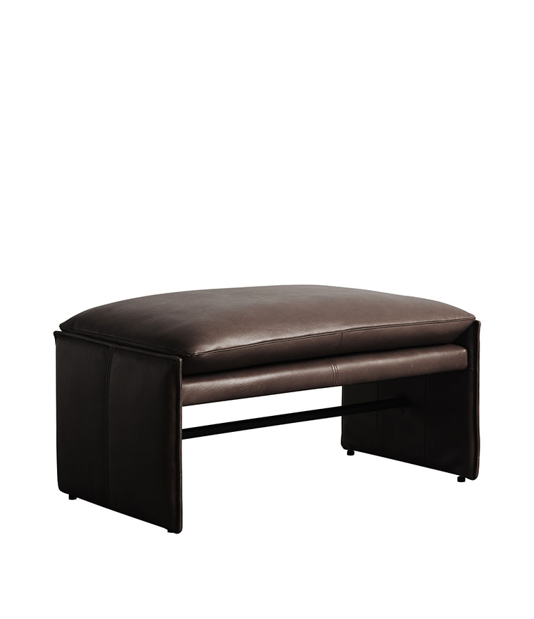 HARLEM leather ottoman