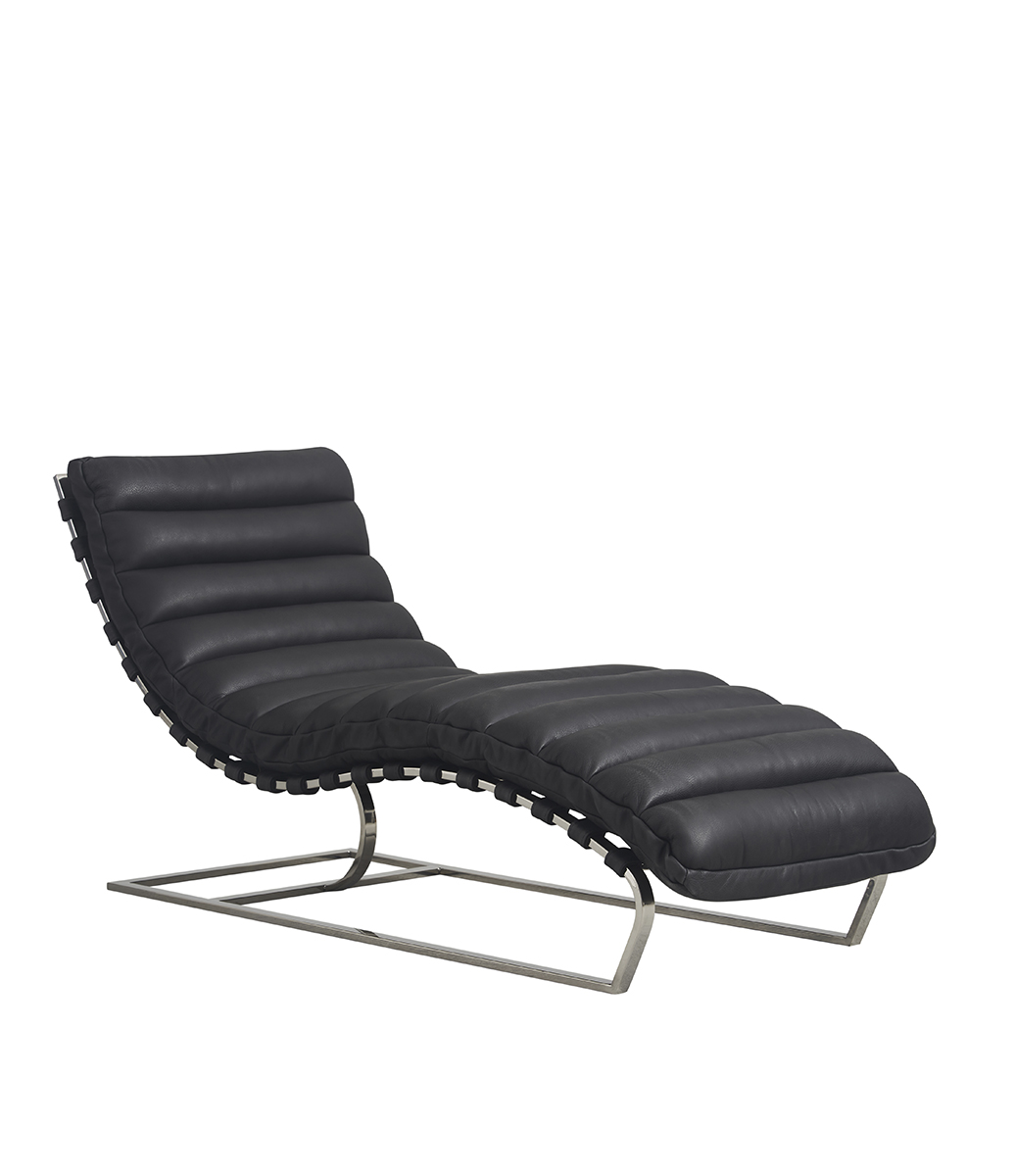 CLIFF chaise lounge in leather