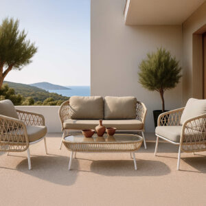 SET  ODESA SOFA+SILLONES+MESA CENTRO BLANCO