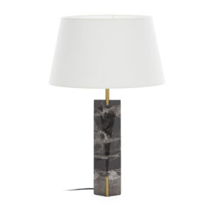 Lámpara de Sobremesa sin pantalla 27x13x61 Mármol/Latón -- Negro/Bronce