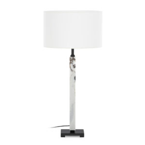 Lámpara de Sobremesa sin pantalla 38x38x87 Mármol/Metal -- Blanco/Negro