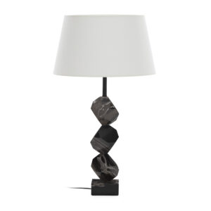 Lámpara de Sobremesa sin pantalla 40x40x74 Mármol/Latón -- Negro/Negro