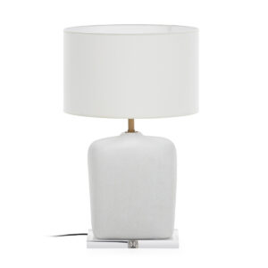 Lámpara de Sobremesa sin pantalla 41x26x70 Cerámica/Hierro/Acrilico -- Blanco/Dorado/Transparente