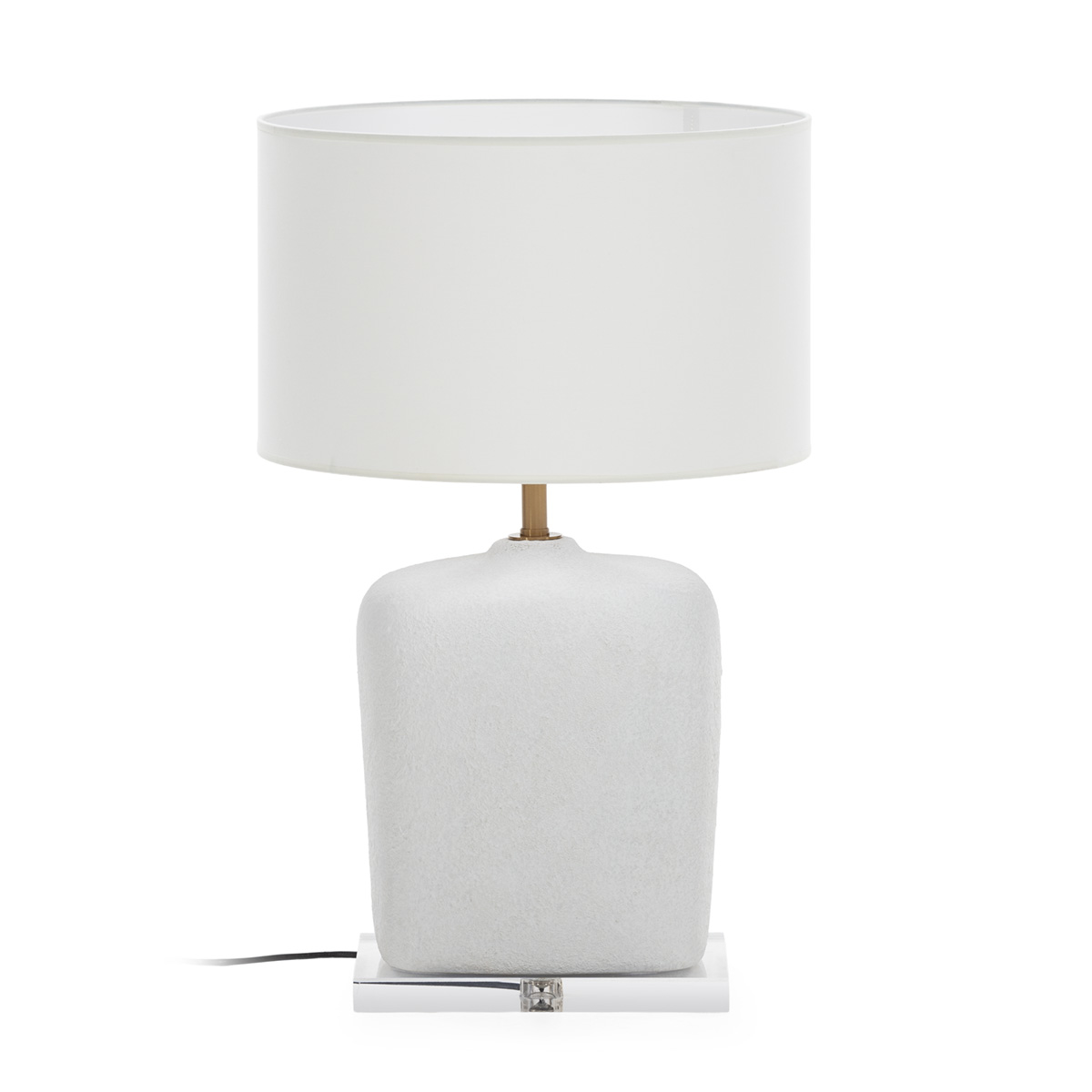 Lámpara de Sobremesa sin pantalla 41x26x70 Cerámica/Hierro/Acrilico -- Blanco/Dorado/Transparente