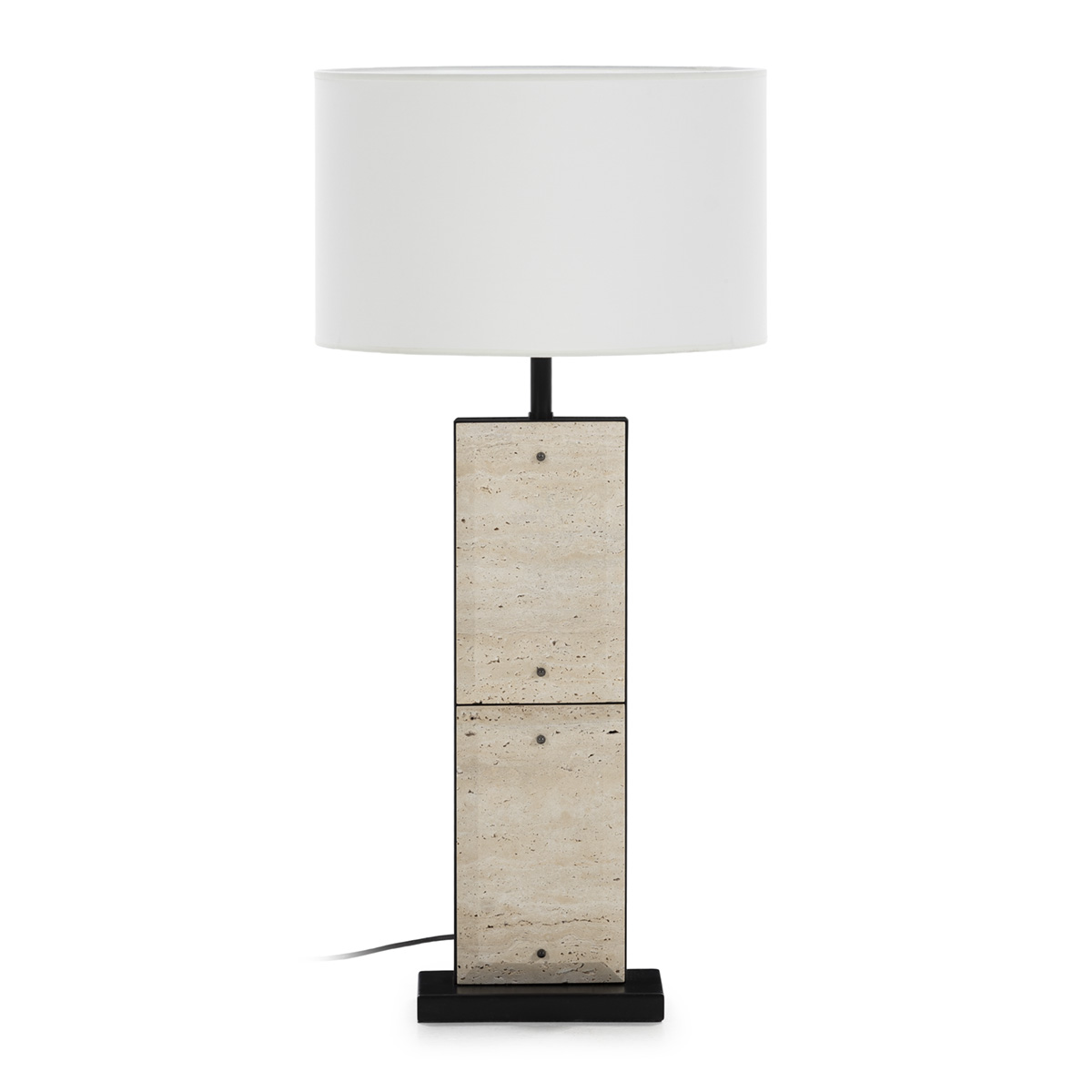 Lámpara de Sobremesa sin pantalla 46x26x86 Mármol/Metal -- Beige/Negro Mate