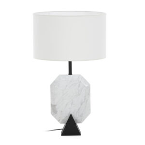 Lámpara de Sobremesa sin pantalla 46x28x67 Mármol/Metal -- Blanco/Negro Mate