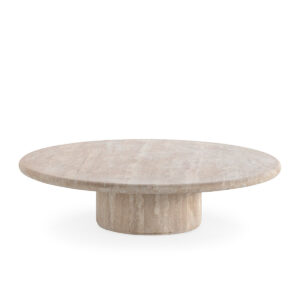 Mesa de Centro 100x100X25 Mármol Travertino -- Natural