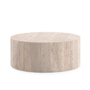 Mesa de Centro 80x80x32 Mármol Travertino -- Natural