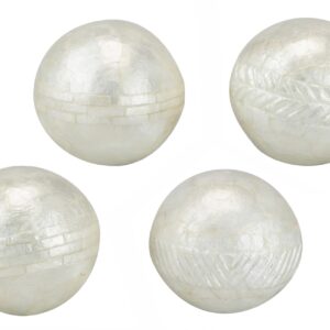 SET 4 BOLAS CAPIZ COLORES SURTIDOS 10x10x10 CM